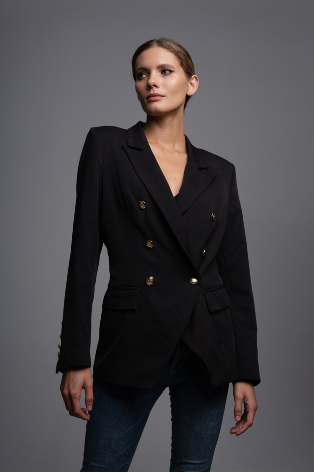 Man in Black Coat Standing
